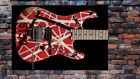 Eddie Van Halen 5150 Frankenstrat plakat VH Eddie gitara 24 cale szer x 16 cali wys. ostra