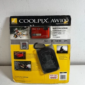 Nikon Coolpix AW100 Orange 16MP Waterproof 5X Optical Zoom Full Digital Camera - Picture 1 of 9