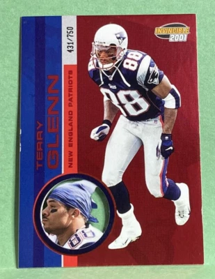 2001 Invincible TERRY GLENN Red /750 Card #140 Patriots - Image 1 of 2