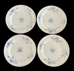 Set Of 4 Vintage Crown Empire Duchess 6-5/8” Bread Plates Blue Flowers Excellent - Picture 1 of 5