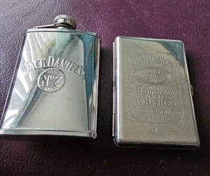 Jack Daniels 3oz Hip Flask & Card Case - Picture 1 of 6