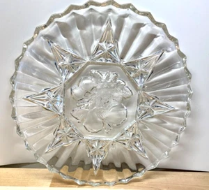 Vintage Cut Crystal Glass 8” Fruit And Vegetable Plate - Picture 1 of 3
