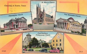 Churches of Austin, Texas Vintage PC Posted 1954 - Picture 1 of 2