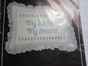 My Sister, My Friend Counted Cross Stitch Pillow Kit #320 (Imaginating, 1983) - Picture 1 of 2
