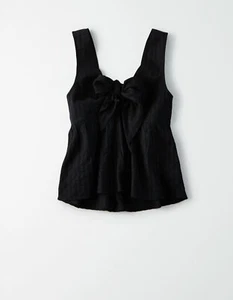 American Eagle AE TIE FRONT TANK TOP Black Size S Style #0358-9747 - Picture 1 of 4