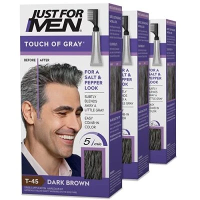 Just For Men Touch of Gray, Kit de color de cabello para hombre con tamaños surtidos, colores  Foto 1 de 4