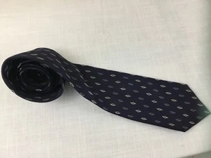 Equestrian Firenze Mens Tie Silk Blue Geometric 58'' - Picture 1 of 5