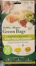 Original Debbie Meyer Green Bags Keep Fruits & Vegetables Fresh Longer 20 Bags.