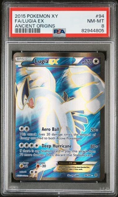 Pokemon PSA 8 NM-MT Lugia 29/115 EX Unseen Forces Cosmos Holo Silvery Ocean  TD