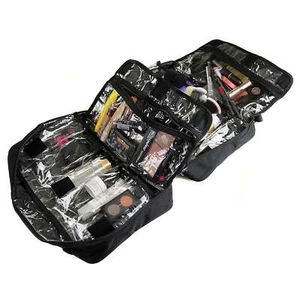 OVENTE Hanging Makeup Case Organizer, Overnight Toiletry, Skincare, & Flat Iron