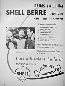 PUBLICITÉ SHELL BERRE TRIOMPHE A REIMS 14 JUILLET 1957 12 HEURES INTERNATIONALES - Imagen 1 de 1