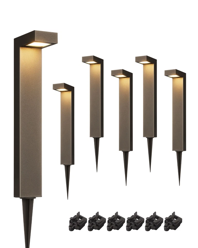 Светильники для дорожек низкого напряжения EDISHINE упаковка 6 шт. 12 В с разъемами ландшафтное освещение - Изображение 1 из 4