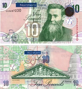 2008 Ireland Northern Bank 10 Pounds Banknote UNC P210a - Picture 1 of 1