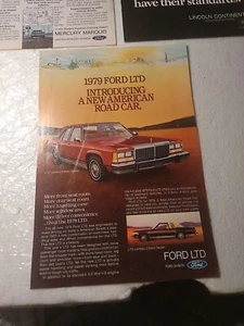3 x Ford Print Advertisements 1970s' Lincoln Continental,  Mercury Marquis & LTD - Picture 1 of 4