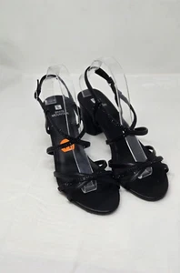 White Mountain EMMOT  Faux Leather Block Heel  black Sandals size 11 - Picture 1 of 7