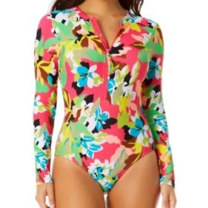 Anne Cole | Damen Half Zip Front Rash Guard Einteiler Badeanzug Größe 12 - Bild 1 von 8