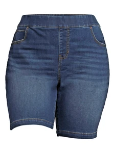 Terra & Sky Women's Plus Size Pull On Bermuda Shorts, 9" Inseam - Picture 1 of 5