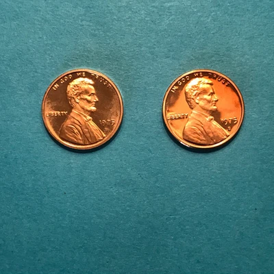 1975 S Proof Lincoln Cent   2 Coins   FREE SHIP    ***SEE PICS - Image 1 of 2