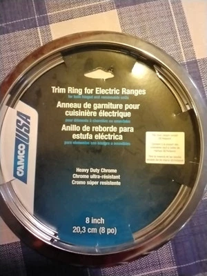 CAMCO 00353 8" PULGADAS CROMO HORNO ESTUFA GOTEO BANDEJA ANILLO DE AJUSTE UNIVERSAL 6836910 Foto 1 de 3