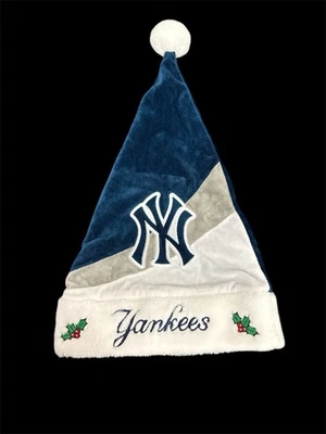 LN NY Yankees Christmas Santa hat blue white mistletoe Unisex Men Women - Image 1 of 4