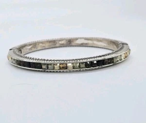Brighton Spectrum Bracelet Magnetic Hinge Silver tone Topaz Amber Crystals - Picture 1 of 7