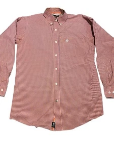 Ariat Pro Shirt Series Mens Size M Long Sleeve Plaid Western Work Fitted - Picture 1 of 6