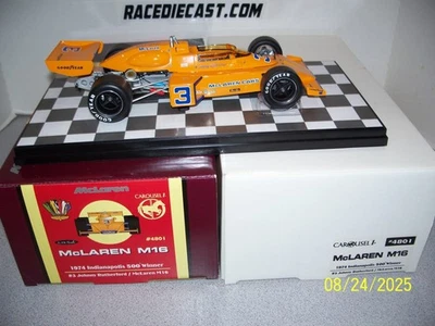 #3  JOHNNY RUTHERFORD  1974 INDY 500 WINNER  MCLAREN M16  1/18 CAROUSEL 1 - Image 1 of 2