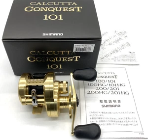 Carrete de fundición de cebo Shimano 21 CALCUTTA CONQUEST 101 IZQUIERDO en caja JAPÓN "Casi como nuevo" - Imagen 1 de 24