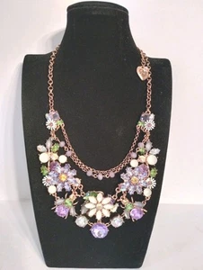 Betsey Johnson Enchanted Garden Flower Vintage Necklace - Picture 1 of 4