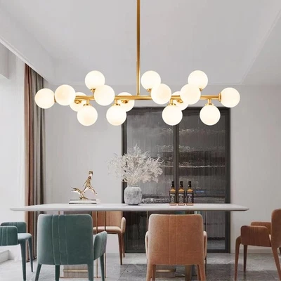 Mid Century Modern Chandelier Gold Linear Sputnik Chandeliers 16-Light Rectan... - Image 1 of 4