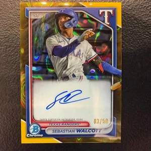 2024 Bowman Chrome Sebastian Walcott Gold Lava Refractor Auto /50 - Bild 1 von 2