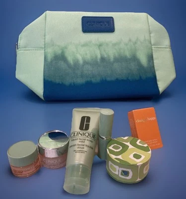 💄 Set de Regalo Clinique 6 Piezas Maquillaje Cuidado de la Piel PLUS Bolsa Belleza Paquete Incluye FELIZ❣️ Foto 1 de 4