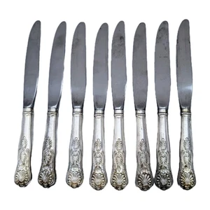 Reed & Barton Mirrorstele Kings Silber Tafelmesser x8 Palast & Krone Sterling? - Bild 1 von 13