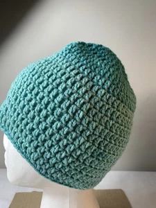 Handgestrickte Kinder Grobstrickmütze Aqua Blau-Grün - Bild 1 von 5