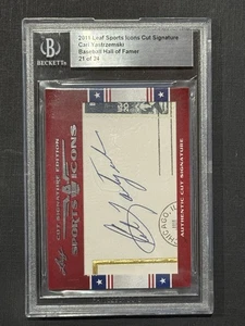 2011 Leaf Sports Icons Cut Signatures 21/24 Carl Yastrzemski Auto HOF - Bild 1 von 2
