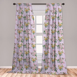 Flora Scenery Microfiber Curtains 2 Panel Set Living Room Bedroom in 3 Sizes - Picture 1 of 60