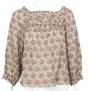 DOEN Agotha Cream Forest Floral Top Bohemian Cottagecore size XS /534 - Picture 1 of 6