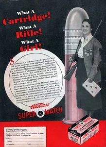 1935 Western Super Match 22LR Ammo Winchester 52 Original Print Ad - Picture 1 of 1