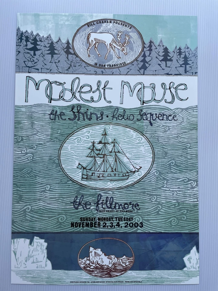 Modest Mouse Concert Poster San Francisco 2003 F-594 The Fillmore - Image 1 of 1