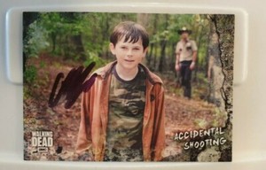 The Walking Dead CHANDLER RIGGS Signed Topps Trading Card (Carl)