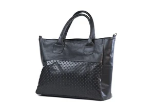 BORSA DA DONNA IN PELLE COLOR NERA. MOD BOLLA ARTIGIANATO ITALIANO - Picture 1 of 4