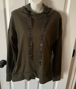 JESSICA SIMPSON The Warm Up Pullover green Hoodie Sweatshirt Women's Size small  - Picture 1 of 5
