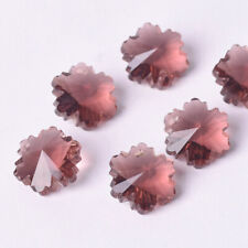 10pcs 14mm Snowflake SHape Faceted Crystal Glass Loose Top Drill Pendants Beads