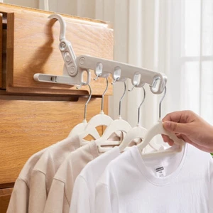 Five-holes Folding Clothes Hanger Portable Travel Drying Hanger Clothes Hang _cn - Bild 1 von 11