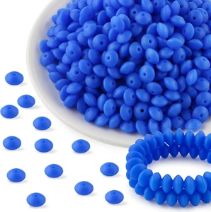 300Pcs 12Mm Silicone Lentil Beads, Silicone Spacer Beads for Necklace Bracelet K - Picture 1 of 7