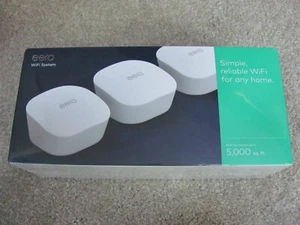 New Eero AC Dual-Band Mesh Wi-Fi 5 Router (J010311) White 3-Pack 5,000 sq. ft - Picture 1 of 11