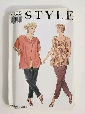 STYLE Brand #2105 Sewing Pattern Asymmetrical Jacket, Tunic Top, Pants, Sz 18-28 - Image 1 of 4