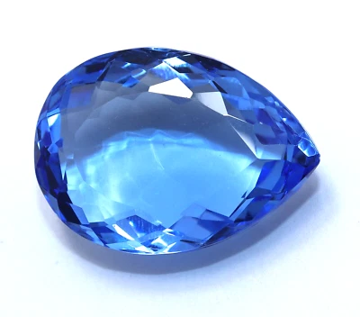 Impresionante piedra preciosa suelta certificada corte pera topacio azul brillante natural 79 quilates Foto 1 de 4