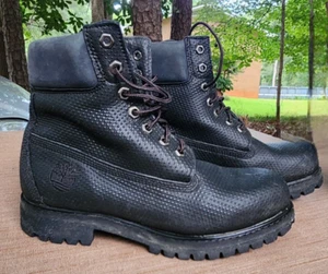 Timberland Hombres Talla 7 Premium 6 Pulgadas Botas Negras Texturizadas Con Cordones A1VGA Edición Limitada - Imagen 1 de 8