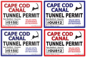 Cape Cod Canal Tunnel Permit - 4.5''x 3'' Sticker Decals - Picture 1 of 5
